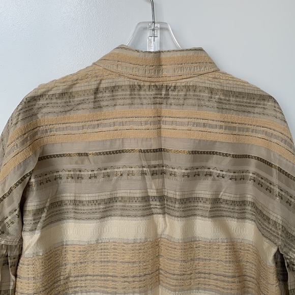 PIAZZA SEMPIONE Vintage Textured White, Beige, Gray, Gold Jacket - Size Medium - Picture 11 of 16